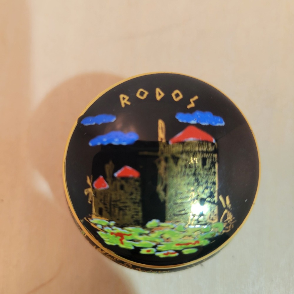 Rhodes Windmill Trinket Box Ceramic Keepsake Jewelry Holder - Picture 2 of 7